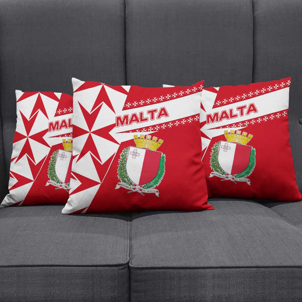 Malta Pillow Cover with Red White Starburst Design - Wonder Print Shop