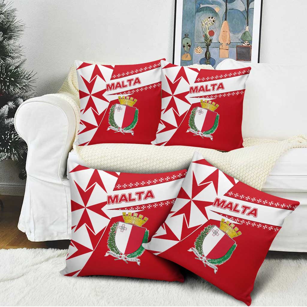 Malta Pillow Cover with Red White Starburst Design - Wonder Print Shop