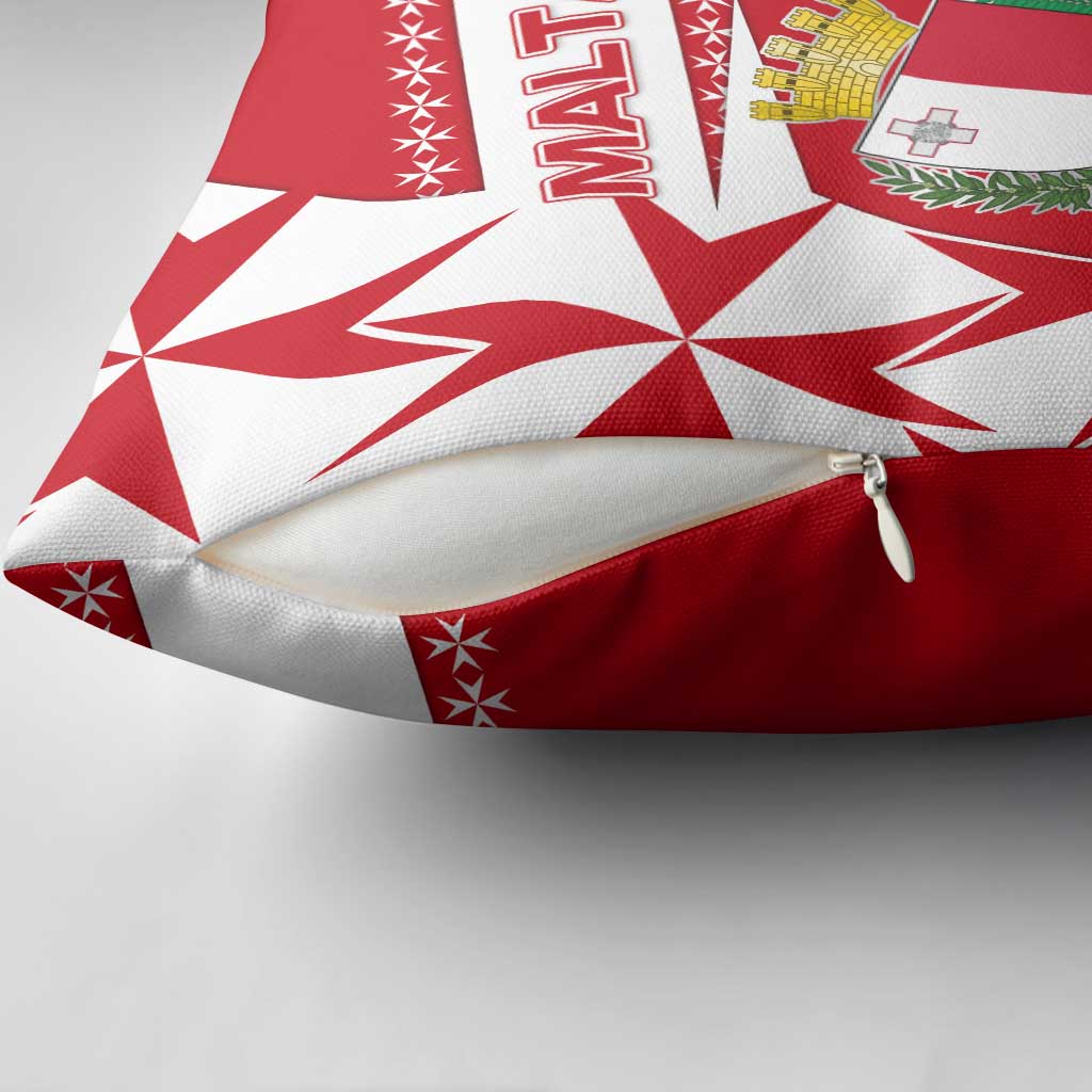 Malta Pillow Cover with Red White Starburst Design - Wonder Print Shop