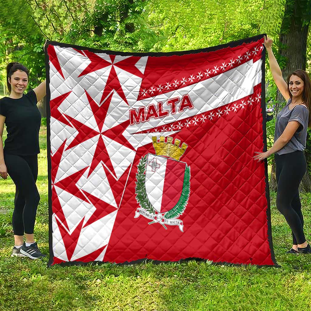 Malta Quilt with Red White Starburst Design - Wonder Print Shop