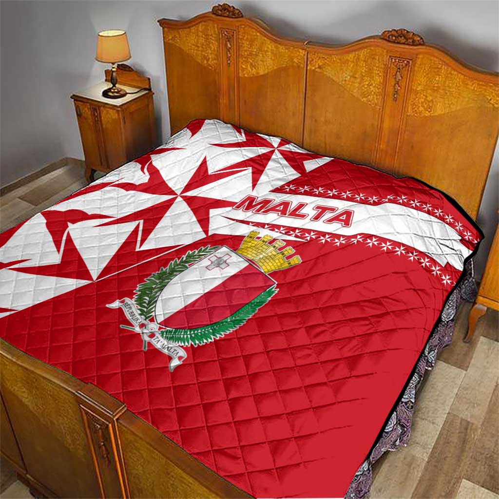 Malta Quilt with Red White Starburst Design - Wonder Print Shop