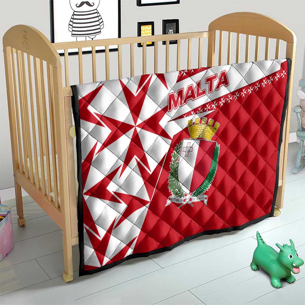 Malta Quilt with Red White Starburst Design - Wonder Print Shop