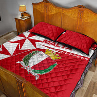 Malta Quilt Bed Set with Red White Starburst Design - Wonder Print Shop
