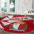 Malta Round Carpet with Red White Starburst Design - Wonder Print Shop