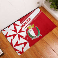 Malta Rubber Doormat with Red White Starburst Design - Wonder Print Shop