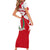 Malta Short Sleeve Bodycon Dress with Red White Starburst Design - Wonder Print Shop