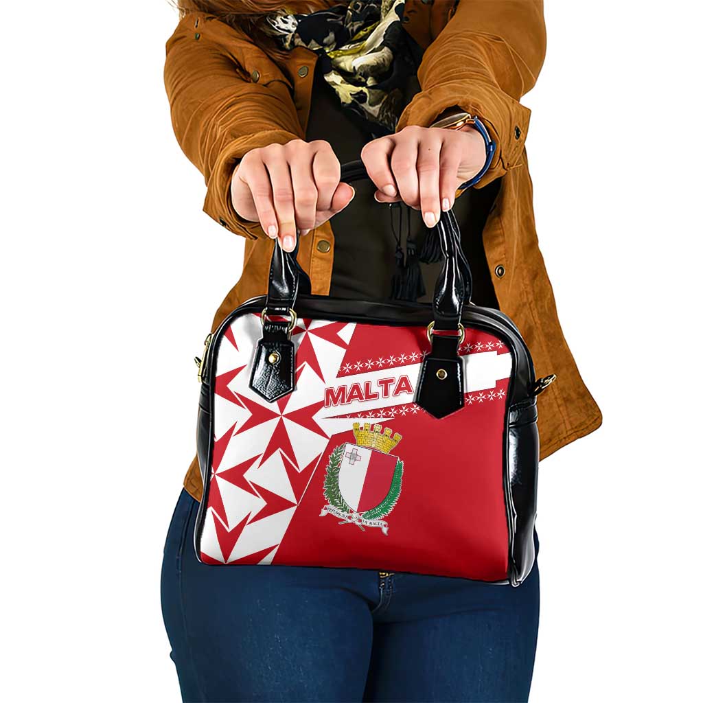 Malta Shoulder Handbag with Red White Starburst Design - Wonder Print Shop