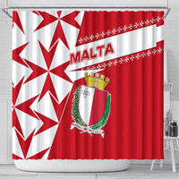 Malta Shower Curtain with Red White Starburst Design - Wonder Print Shop