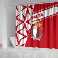 Malta Shower Curtain with Red White Starburst Design - Wonder Print Shop