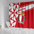 Malta Shower Curtain with Red White Starburst Design - Wonder Print Shop