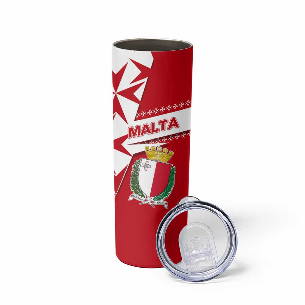 Malta Skinny Tumbler with Red White Starburst Design - Wonder Print Shop