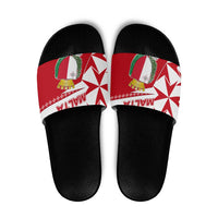Malta Slide Sandals with Red White Starburst Design - Wonder Print Shop