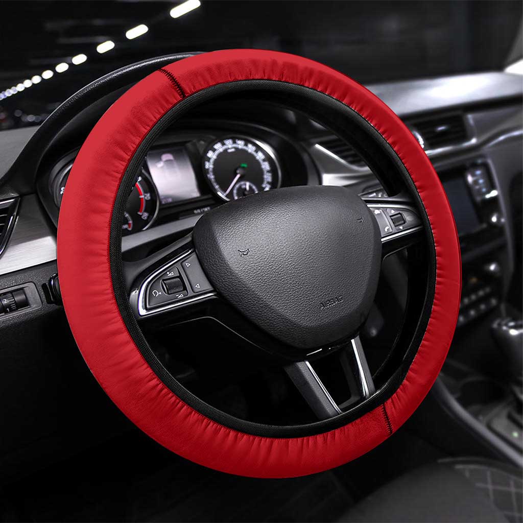 Malta Steering Wheel Cover with Red White Starburst Design - Wonder Print Shop