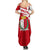 Malta Summer Maxi Dress with Red White Starburst Design - Wonder Print Shop