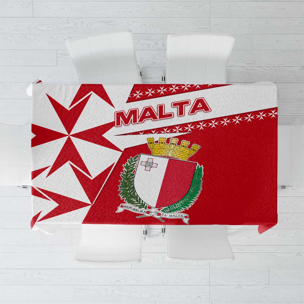 Malta Tablecloth with Red White Starburst Design - Wonder Print Shop