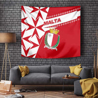 Malta Tapestry with Red White Starburst Design - Wonder Print Shop