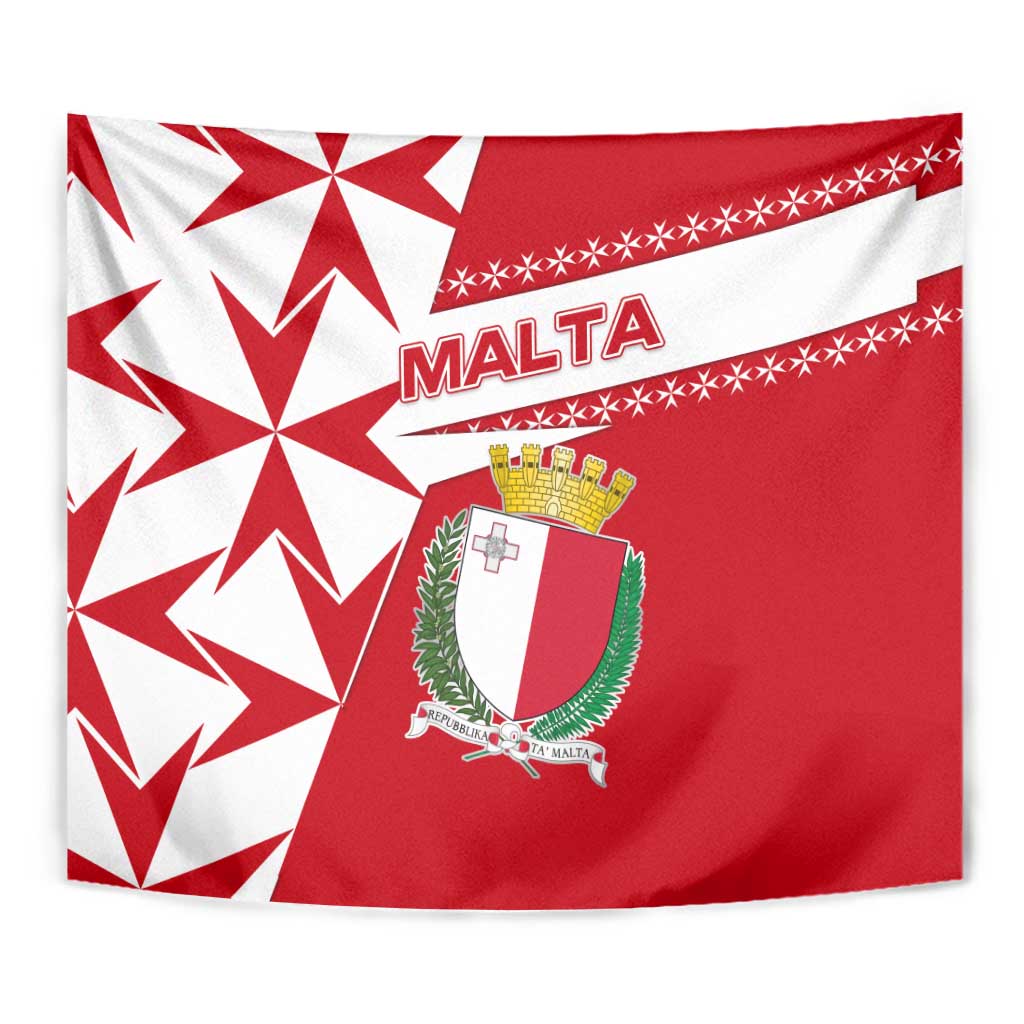Malta Tapestry with Red White Starburst Design - Wonder Print Shop
