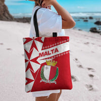 Malta Tote Bag with Red White Starburst Design - Wonder Print Shop