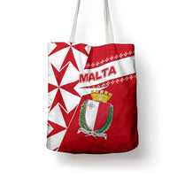 Malta Tote Bag with Red White Starburst Design - Wonder Print Shop