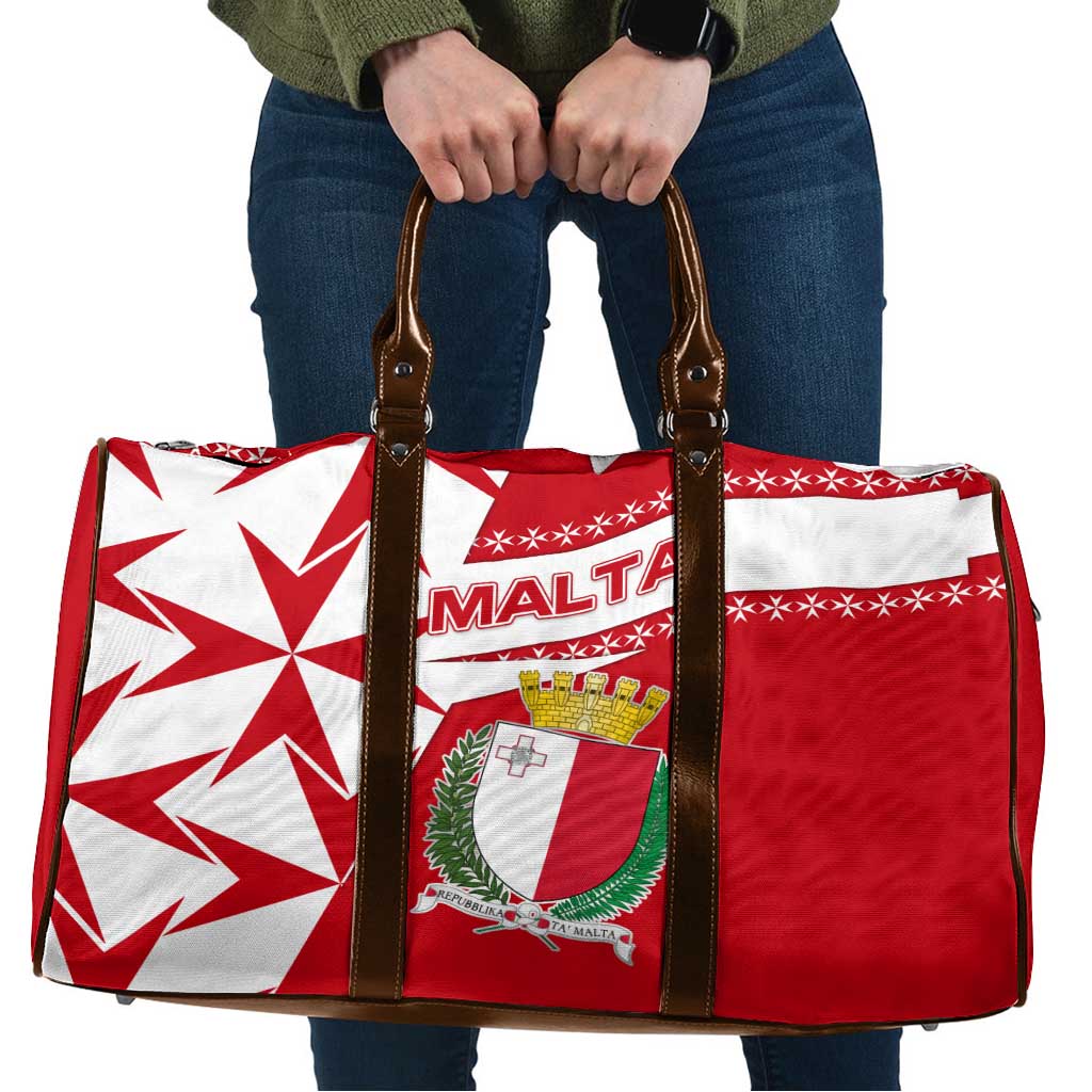 Malta Travel Bag with Red White Starburst Design - Wonder Print Shop