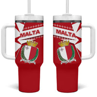Malta Tumbler With Handle with Red White Starburst Design - Wonder Print Shop