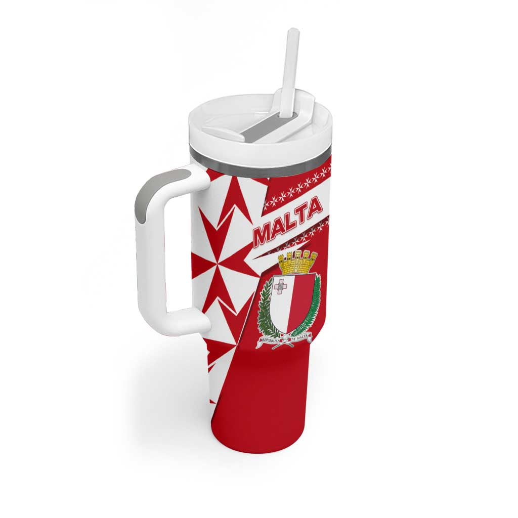 Malta Tumbler With Handle with Red White Starburst Design - Wonder Print Shop