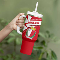 Malta Tumbler With Handle with Red White Starburst Design - Wonder Print Shop