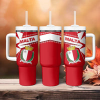 Malta Tumbler With Handle with Red White Starburst Design - Wonder Print Shop