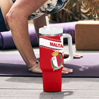 Malta Tumbler With Handle with Red White Starburst Design - Wonder Print Shop