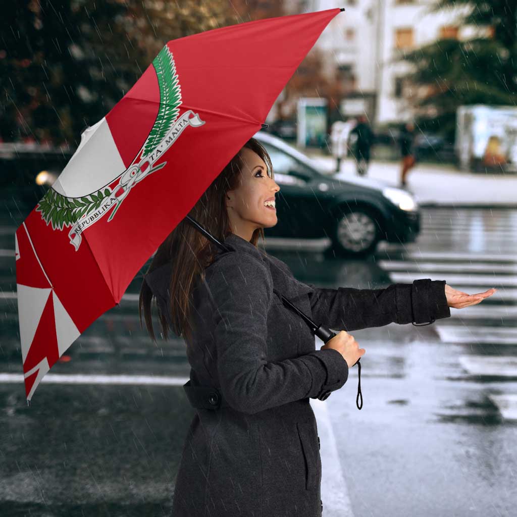 Malta Umbrella with Red White Starburst Design - Wonder Print Shop