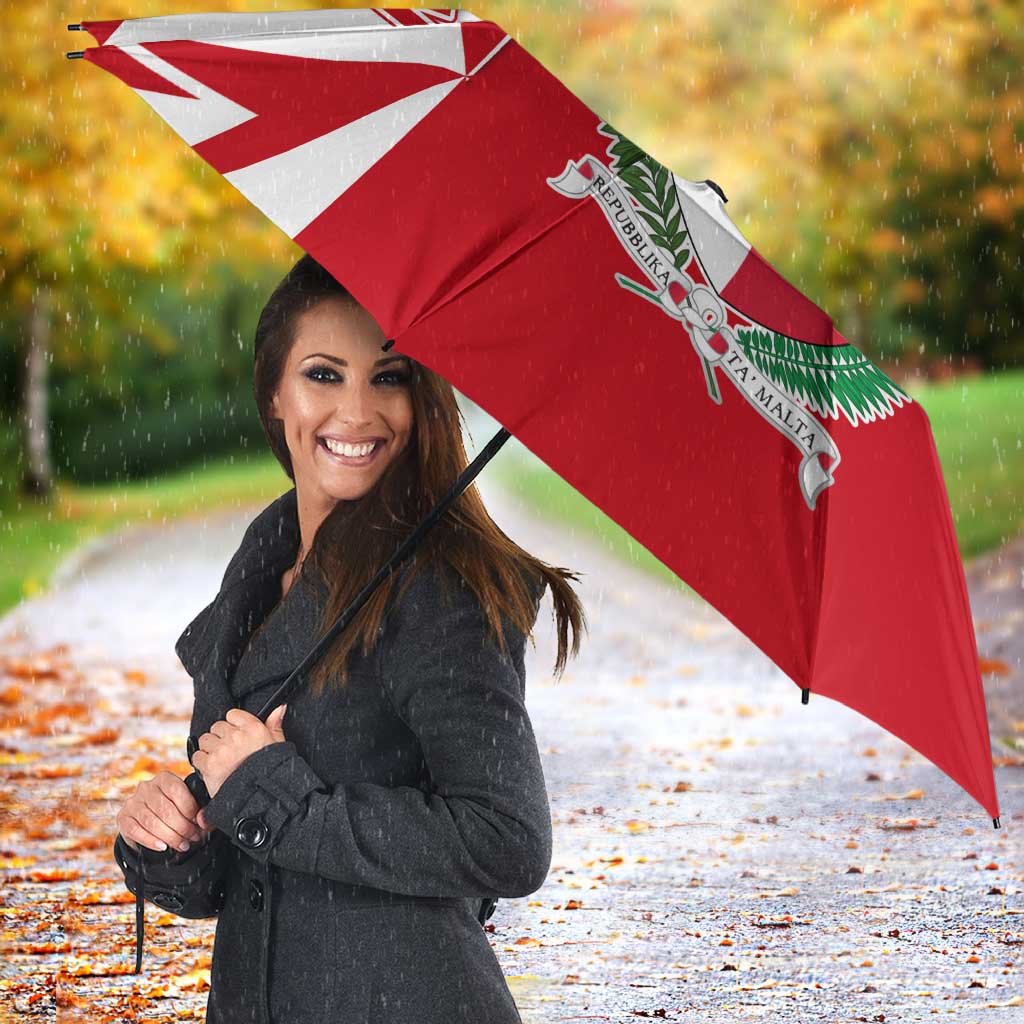 Malta Umbrella with Red White Starburst Design - Wonder Print Shop