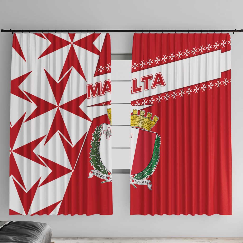 Malta Window Curtain with Red White Starburst Design - Wonder Print Shop