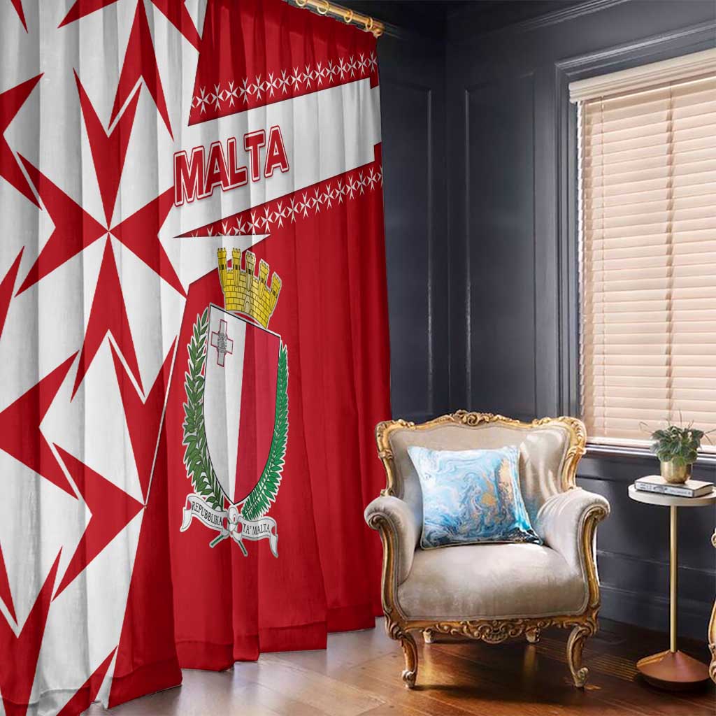 Malta Window Curtain with Red White Starburst Design - Wonder Print Shop