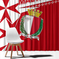 Malta Window Curtain with Red White Starburst Design - Wonder Print Shop