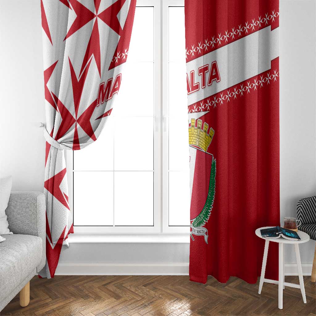 Malta Window Curtain with Red White Starburst Design - Wonder Print Shop
