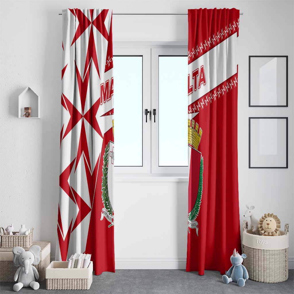 Malta Window Curtain with Red White Starburst Design - Wonder Print Shop