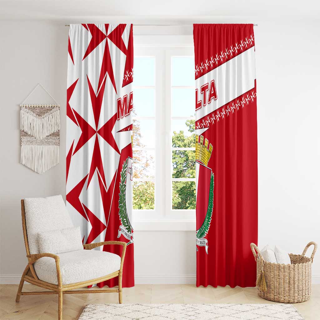 Malta Window Curtain with Red White Starburst Design - Wonder Print Shop