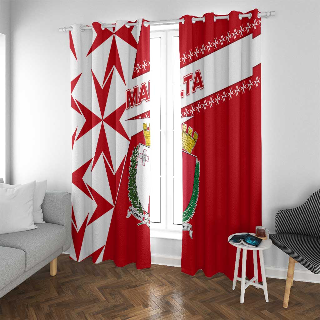 Malta Window Curtain with Red White Starburst Design - Wonder Print Shop