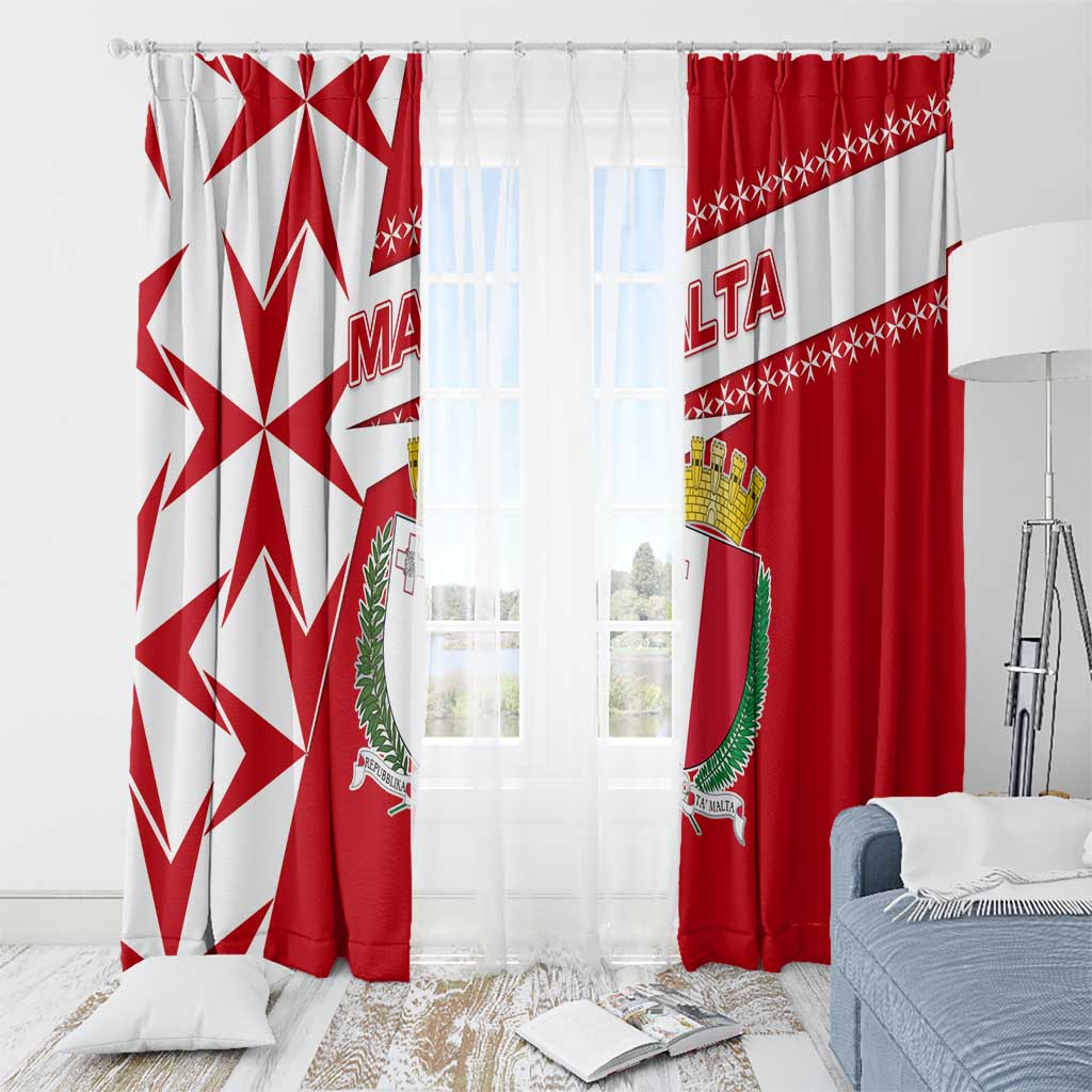Malta Window Curtain with Red White Starburst Design - Wonder Print Shop