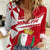 Malta Women Casual Shirt with Red White Starburst Design - Wonder Print Shop