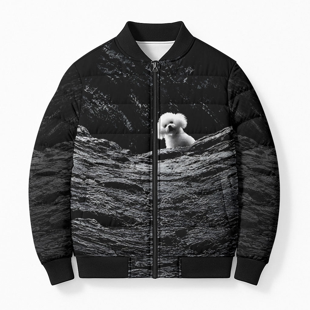 A Little Lamb in the Killer Silence Cute Serial Dog Bomber Puffer Jacket Pet Lover