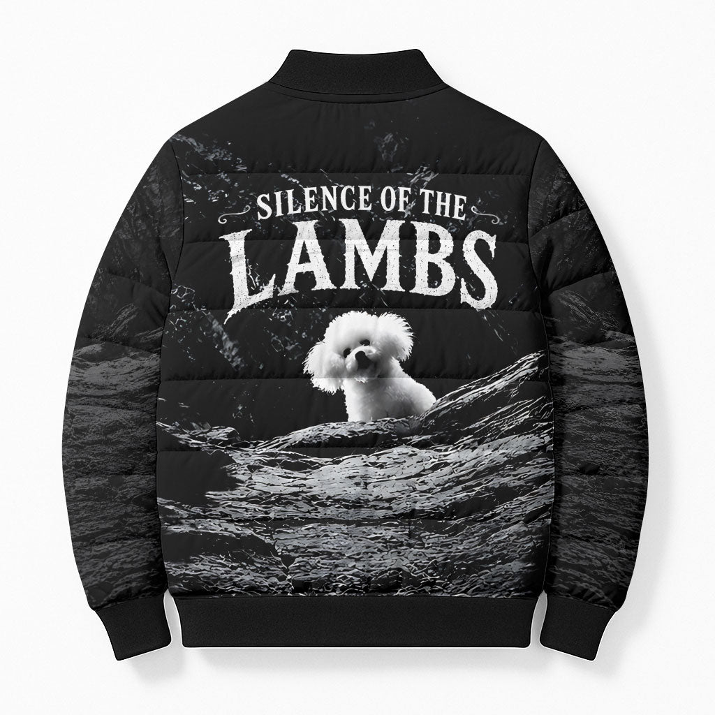A Little Lamb in the Killer Silence Cute Serial Dog Bomber Puffer Jacket Pet Lover