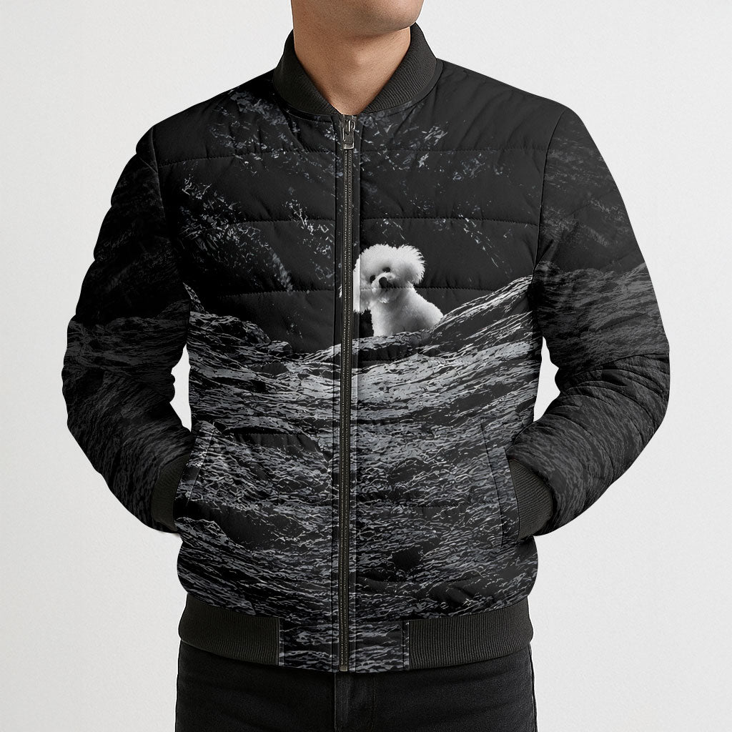 A Little Lamb in the Killer Silence Cute Serial Dog Bomber Puffer Jacket Pet Lover