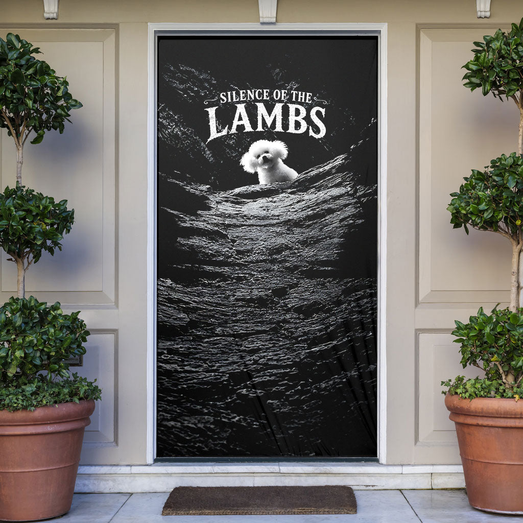 A Little Lamb in the Killer Silence Cute Serial Dog Door Cover Pet Lover