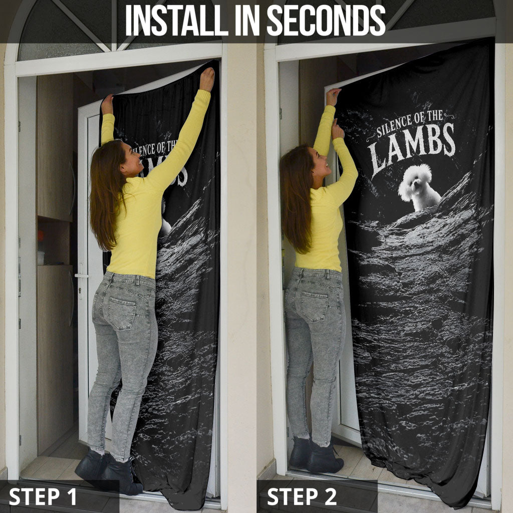 A Little Lamb in the Killer Silence Cute Serial Dog Door Cover Pet Lover