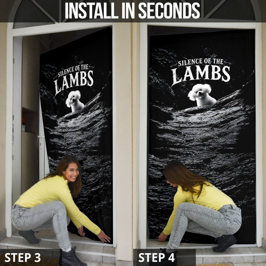 A Little Lamb in the Killer Silence Cute Serial Dog Door Cover Pet Lover