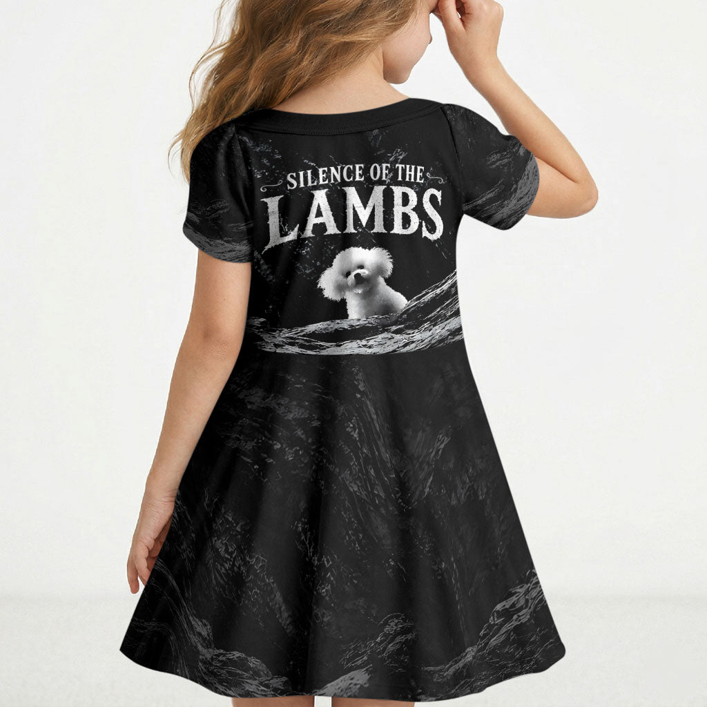 A Little Lamb in the Killer Silence Cute Serial Dog Kid Short Sleeve Dress Pet Lover