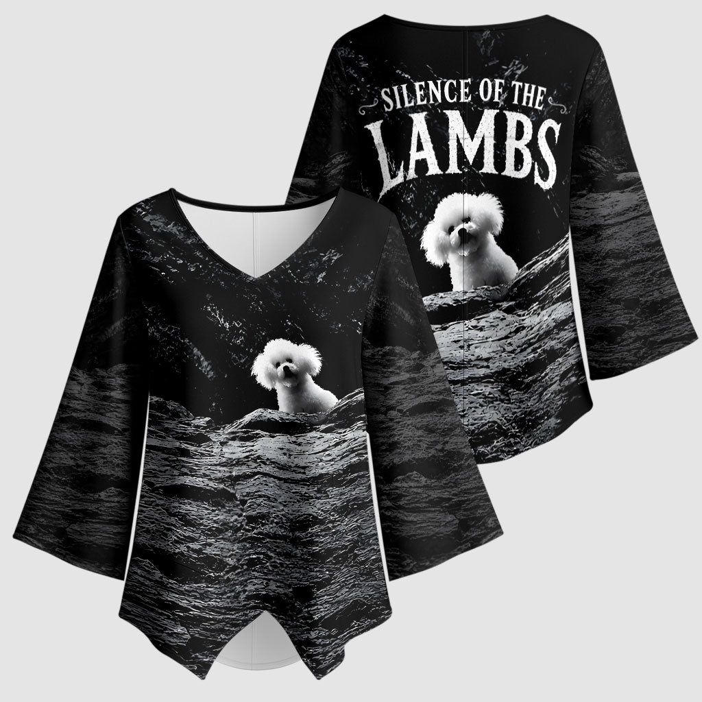A Little Lamb in the Killer Silence Cute Serial Dog Kimono Sleeve Blouse Pet Lover