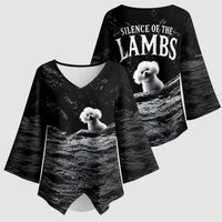 A Little Lamb in the Killer Silence Cute Serial Dog Kimono Sleeve Blouse Pet Lover