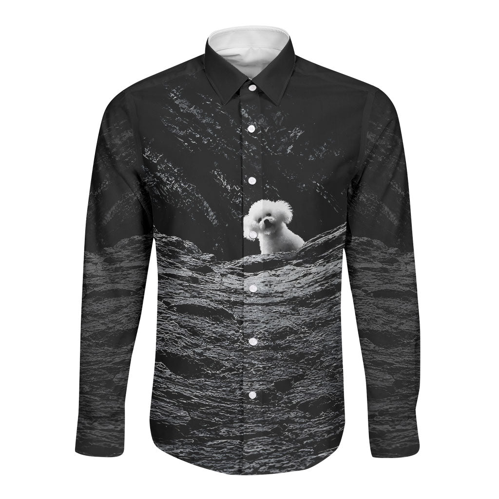A Little Lamb in the Killer Silence Cute Serial Dog Long Sleeve Button Shirt Pet Lover